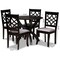 Baxton Studio Sandra Grey Upholstered and Dark Brown Wood 5-Piece Dining Set 172-9728-10902 - alternate 5